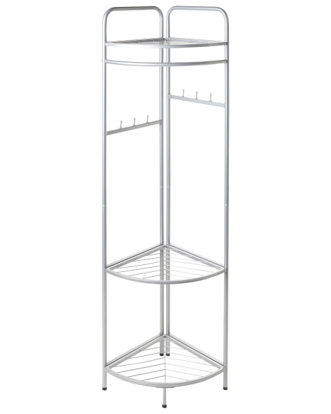 Wieszak stojący metalowy z półkami 160 cm srebrny 870512