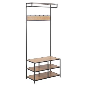 Wieszak stojący Seaford 77 cm z półkami dąb dziki 49397 Wieszak stojący Seaford 77 cm z półkami dąb dziki 49397