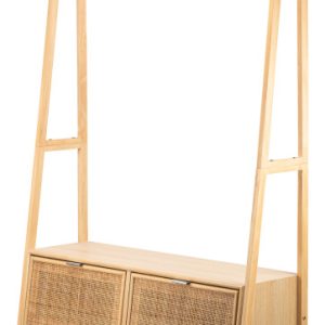 Wieszak/stojak z litego drewna i plecionki rattanowej 668854 Wieszak/stojak z litego drewna i plecionki rattanowej 668854