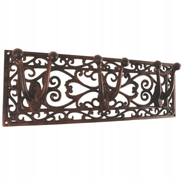 Wieszak Uchwyt żeliwny dekoracyjny 48cm Esschert Design 6 HACZYKÓW Vintage 946882