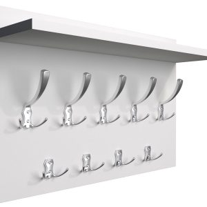 Wieszak z półką na ubrania biel alpejska + chrom – Zylo 305274 Wieszak z półką na ubrania biel alpejska + chrom – Zylo 305274