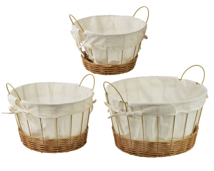 WILL 3 Kosze z uchwytami 35x35x20,5/26,5cm 30x30x18/23cm 25x25x15,5/20,5cm 795453