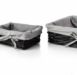 WILL Komplet 3 koszy czarne M24x35x8cm Sx2:19x17cm wiklina 795435 WILL Komplet 3 koszy czarne M24x35x8cm Sx2:19x17cm wiklina 795435