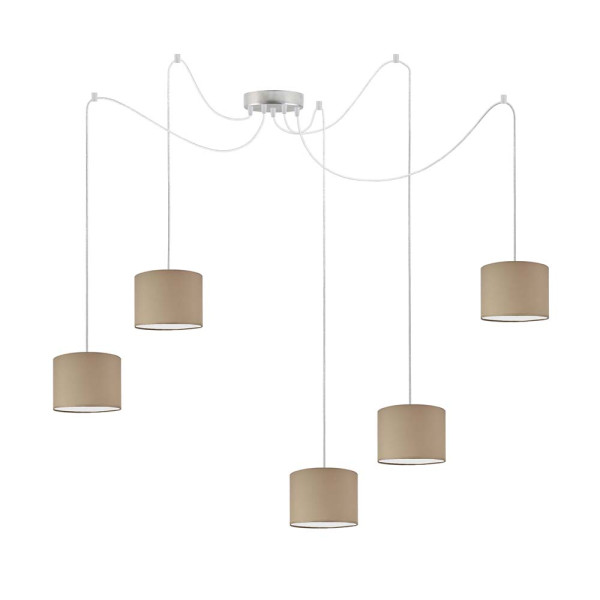 Wisząca lampa sufitowa WAIKIKI W5 Stal Szczotkowana - Beżowy 883608