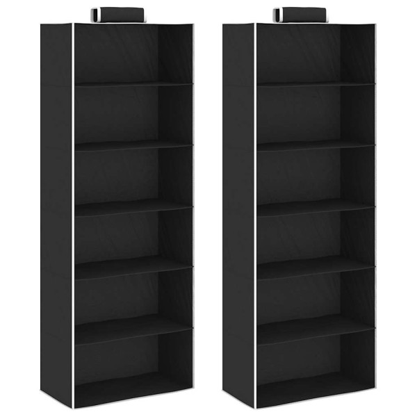Wisząca półka Czarny 30 x 15 x 80 cm Tkanina vidaXL 501759