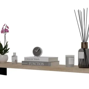 Wisząca półka nad biurko w stylu loft czarny + dąb sonoma – Jorix 774100 Wisząca półka nad biurko w stylu loft czarny + dąb sonoma – Jorix 774100