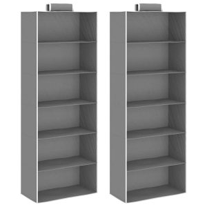 Wisząca półka Szary 30 x 15 x 80 cm Tkanina vidaXL 501760 Wisząca półka Szary 30 x 15 x 80 cm Tkanina vidaXL 501760