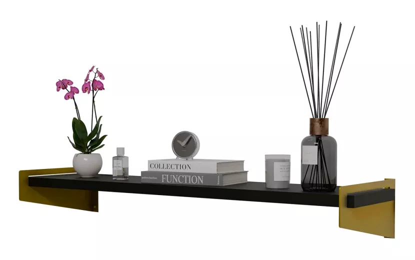 Wisząca półka w stylu glamour złoty + czarny - Zeero 774090