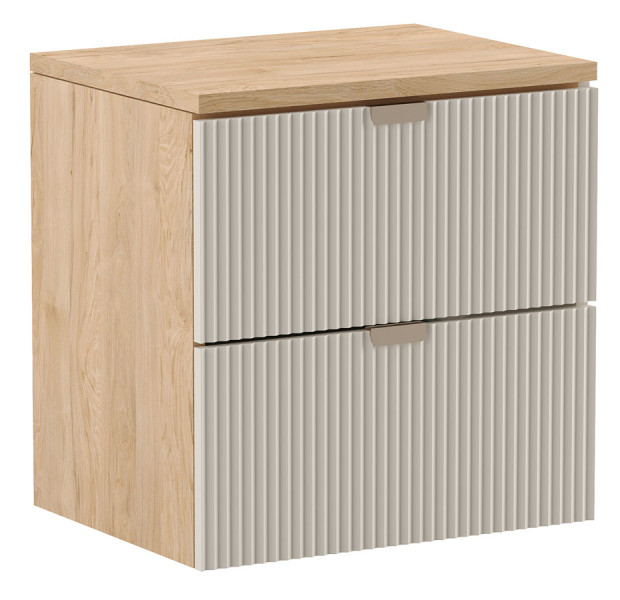 Wisząca szafka pod umywalkę kaszmir + orzech - Luero 305286
