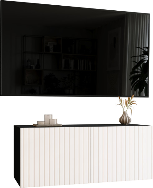Wisząca szafka RTV 100 cm ryflowana LORI 972282