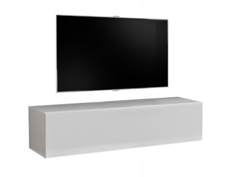 Wisząca Szafka RTV 120cm Biały połysk SIX w 24h 804502