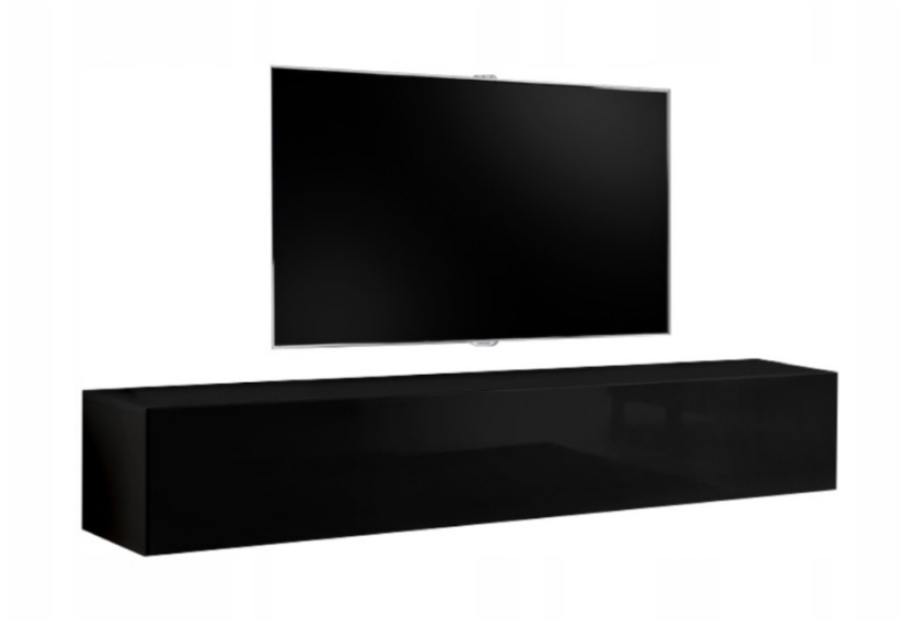 Wisząca Szafka RTV 140cm Czarny połysk BLIX w 5dni 804360
