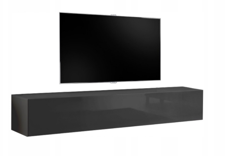 Wisząca Szafka RTV 180cm Szary połysk SIX w 5 dni 804507