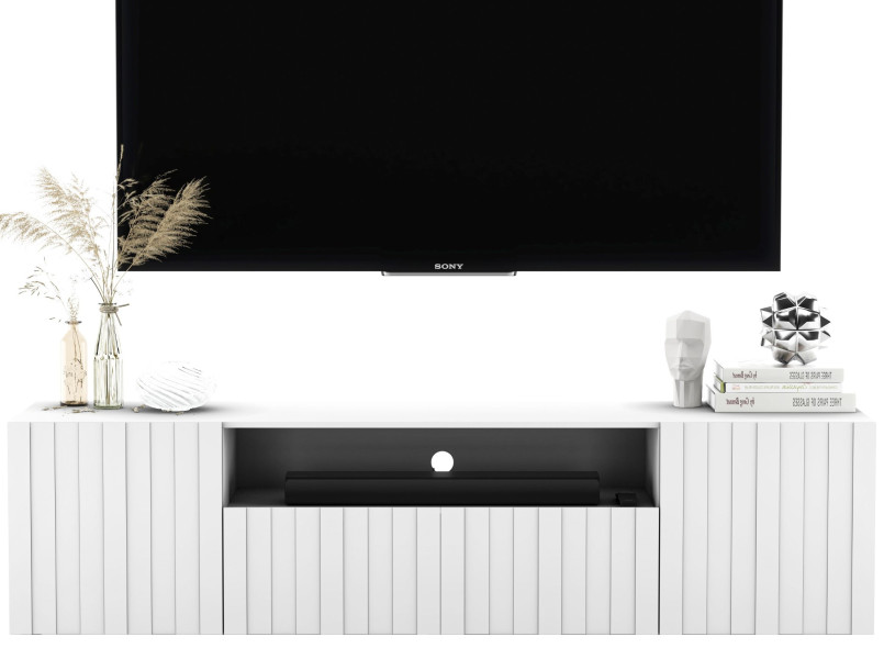 Wisząca szafka RTV Glamour Komoda Glamour Biały MAT 150 cm 90055