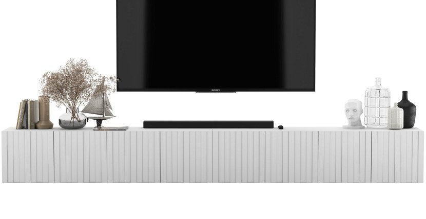 Wisząca Szafka RTV Glamour Komoda RTV Biały MAT 300cm 115889
