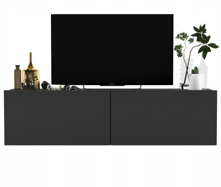 Wisząca szafka RTV komoda grafit MAT 120 cm mała 58112