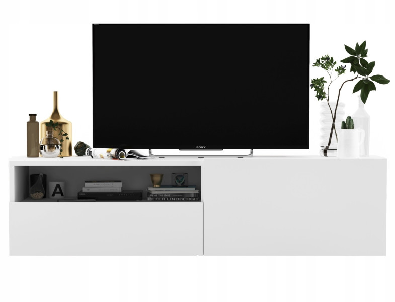 Wisząca szafka RTV komoda szuflada biały MAT 120cm 58072