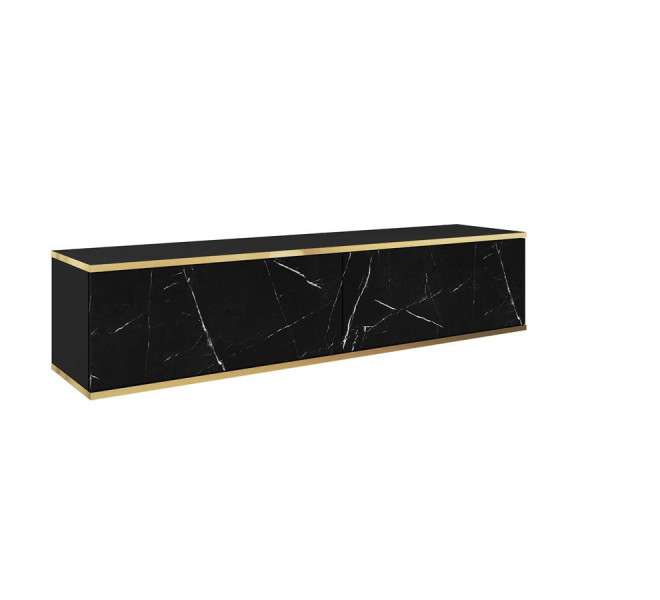 Wisząca szafka RTV ORO stolik telewizyjny 135cm Black Marmur 288786