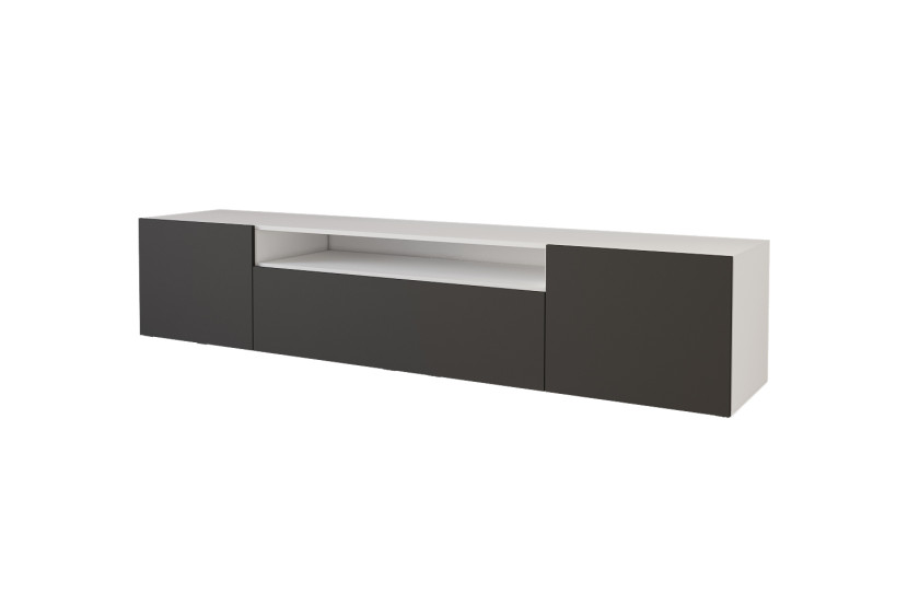 Wisząca szafka RTV system Push-to-Open ELIO-W - 200x40x41 cm - Biały 654527