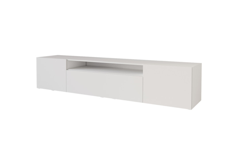 Wisząca szafka RTV system Push-to-Open ELIO-W - 200x40x41 cm - Biały 654522