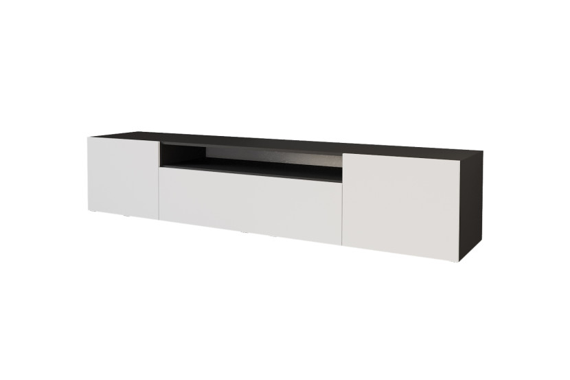 Wisząca szafka RTV system Push-to-Open ELIO-W - 200x40x41 cm - Czarny 654520