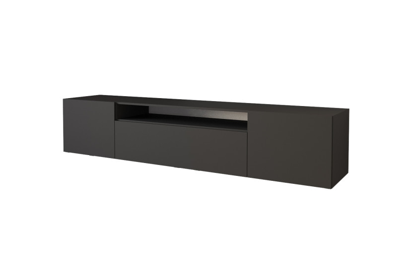 Wisząca szafka RTV system Push-to-Open ELIO-W - 200x40x41 cm - Czarny 654519