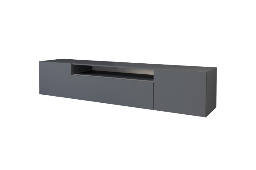 Wisząca szafka RTV system Push-to-Open ELIO-W - 200x40x41 cm - Grafitowy 654529
