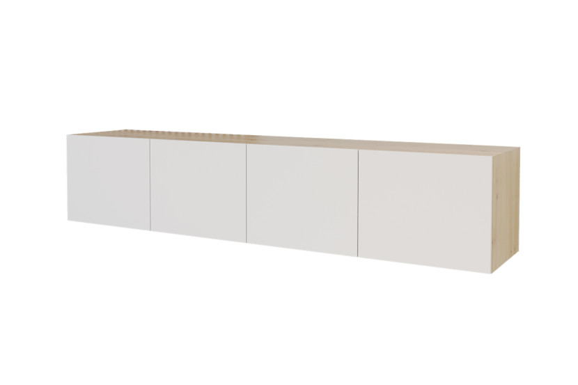 Wisząca szafka RTV system Push-to-Open ELIO-W - 2x100x40x40 cm - Beżowy 654953