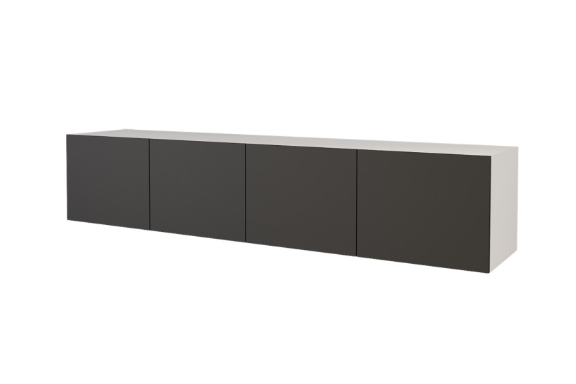 Wisząca szafka RTV system Push-to-Open ELIO-W - 2x100x40x40 cm - Biały 655020