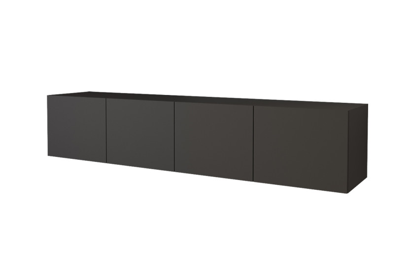 Wisząca szafka RTV system Push-to-Open ELIO-W - 2x100x40x40 cm - Czarny 655003