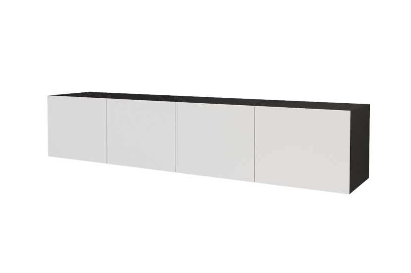Wisząca szafka RTV system Push-to-Open ELIO-W - 2x100x40x40 cm - Czarny 654996