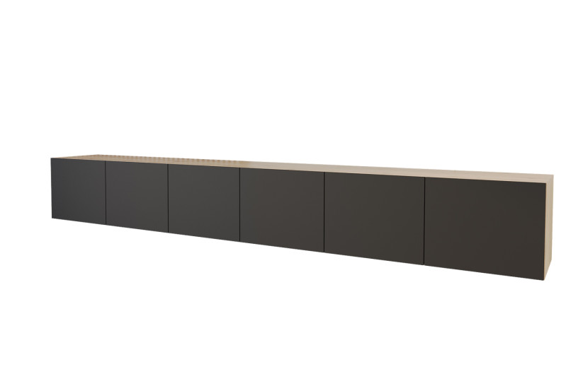 Wisząca szafka RTV system Push-to-Open ELIO-W - 3x100x40x40 cm - Beżowy 654975