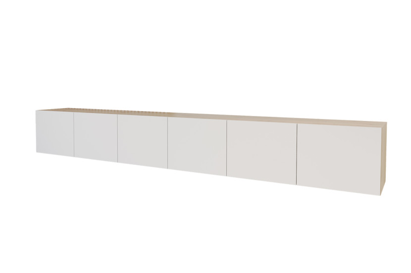 Wisząca szafka RTV system Push-to-Open ELIO-W - 3x100x40x40 cm - Beżowy 654977