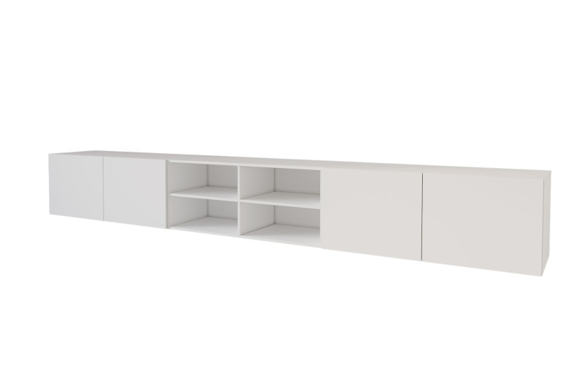 Wisząca szafka RTV system Push-to-Open ELIO-W - 3x100x40x40 cm - Biały 654957