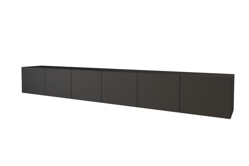 Wisząca szafka RTV system Push-to-Open ELIO-W - 3x100x40x40 cm - Czarny 655018