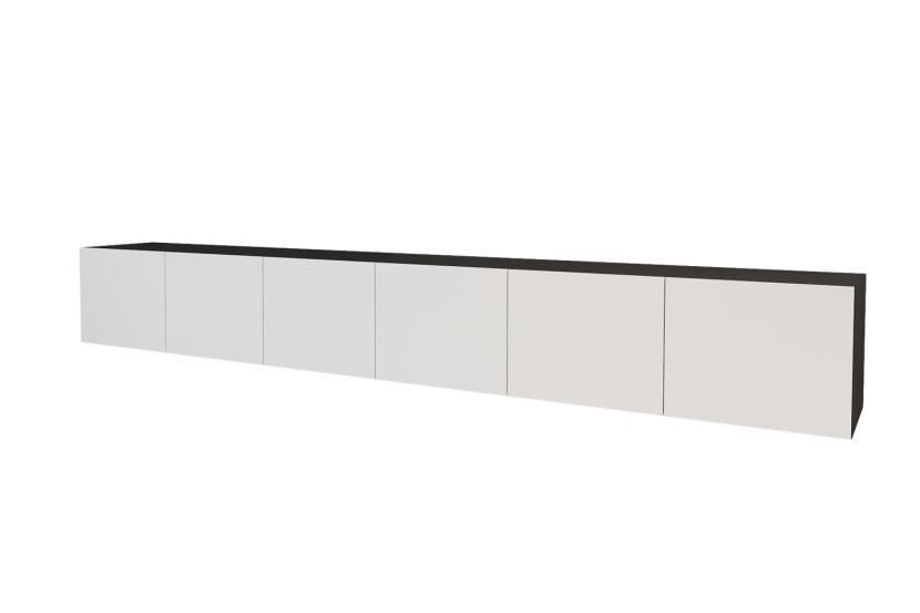 Wisząca szafka RTV system Push-to-Open ELIO-W - 3x100x40x40 cm - Czarny 655019