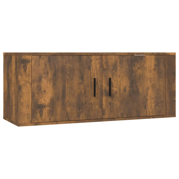 Wisząca szafka telewizyjna przydymiony dąb 100x34.5x40 cm 867375