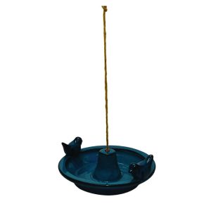 Wiszące poidełko ceramiczne dla ptaków niebieskie 30 cm Esschert Design 1043015 Wiszące poidełko ceramiczne dla ptaków niebieskie 30 cm Esschert Design 1043015