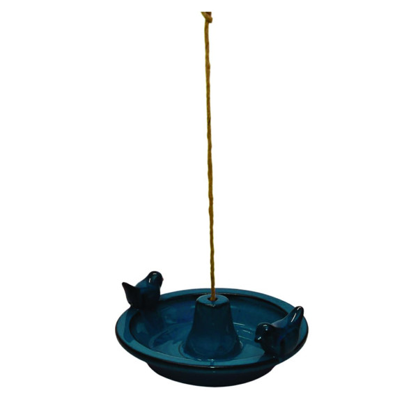 Wiszące poidełko ceramiczne dla ptaków niebieskie 30 cm Esschert Design 1043015