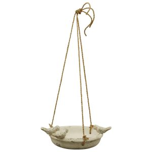 Wiszące poidełko dla ptaków cementowe beżowe 3 ptaszki wys 32 cm 1043018 Wiszące poidełko dla ptaków cementowe beżowe 3 ptaszki wys 32 cm 1043018