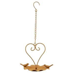 Wiszące poidełko dla ptaków metalowe serce z ptaszkami vintage 46 cm 1042987 Wiszące poidełko dla ptaków metalowe serce z ptaszkami vintage 46 cm 1042987