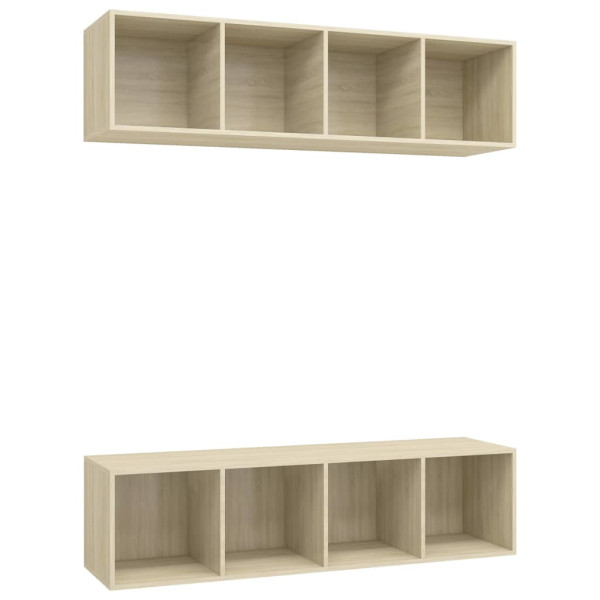 Wiszące szafki TV 2 szt. dąb sonoma materiał drewnopochodny 766966
