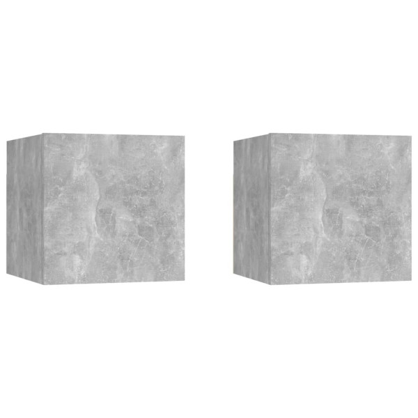 Wiszące szafki TV 2 szt. szarość betonu 30.5x30x30 cm 764351