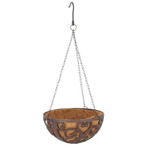 Wiszący Kosz Metalowy 30cm z Wkładem Kokosowym 796617 Wiszący Kosz Metalowy 30cm z Wkładem Kokosowym 796617