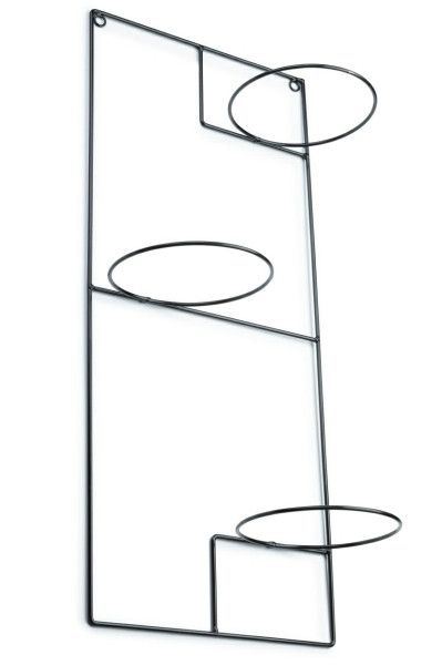 Wiszący kwietnik potrójny metalowy czarny loft 31x71 cm 383189