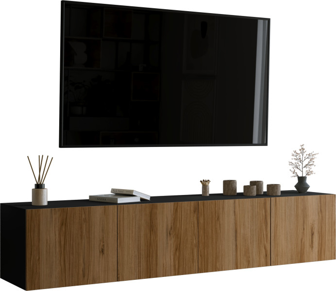 Wiszący stolik RTV 200 cm z półkami LORI 992480
