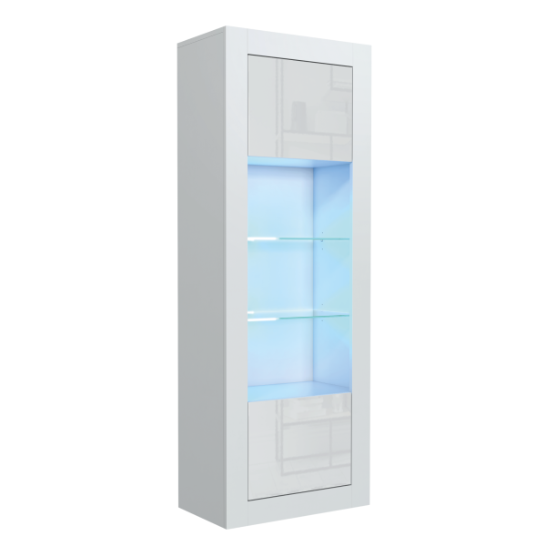 Witryna 170cm ONE FURNITURE - Biały Laminat & Połysk 202424