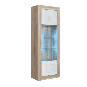 Witryna 170cm ONE FURNITURE – Laminat Dębowy & Biały 202428