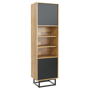 Witryna 175cm Loft ONE FURNITURE Laminat Dębowy & Czarny 202590 Witryna 175cm Loft ONE FURNITURE Laminat Dębowy & Czarny 202590