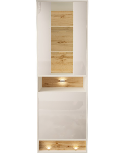 Witryna 180cm - Vision 4 Biały - Wotan mat - Biały połysk 139633